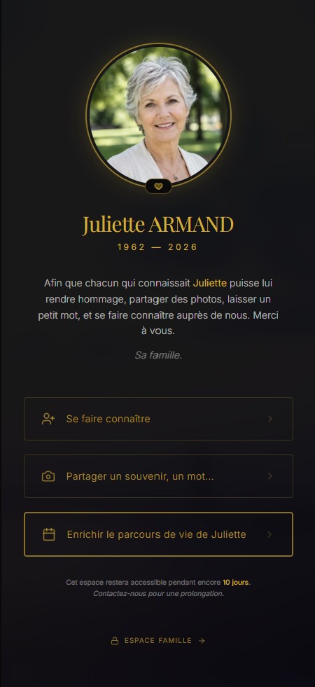 Espace Hommage — Juliette Armand