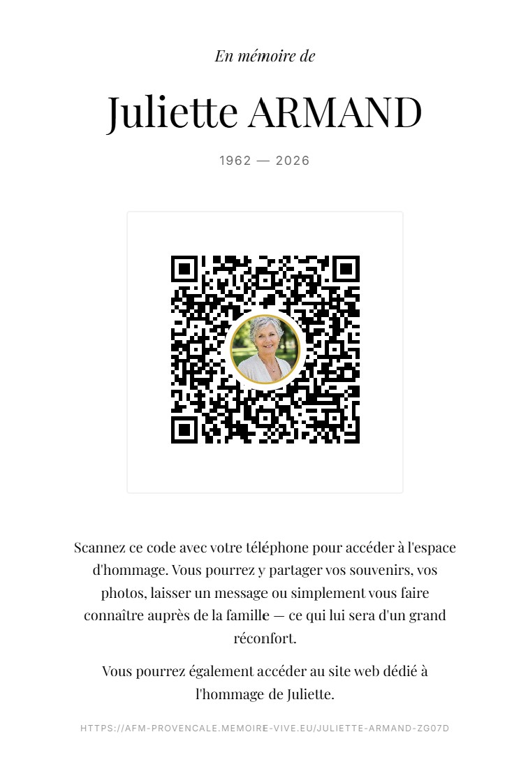 Affiche QR code Mémoire Vive